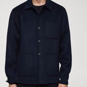Men’s MAURIZIO Baldassari jacket size 52 made in Italy, blue wool new 24 1/2 pit